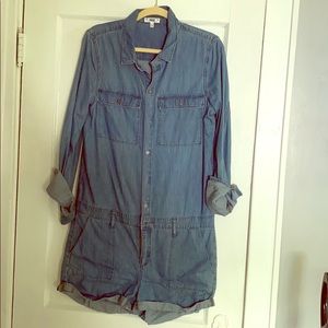 Chambray button down romper